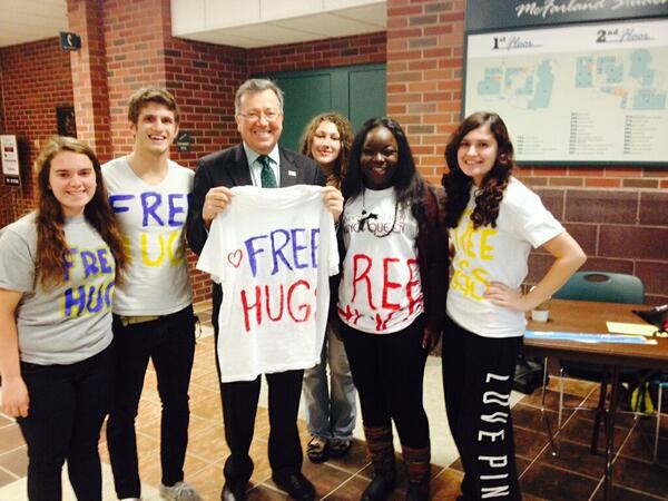 Students and Kutztown with their school President
